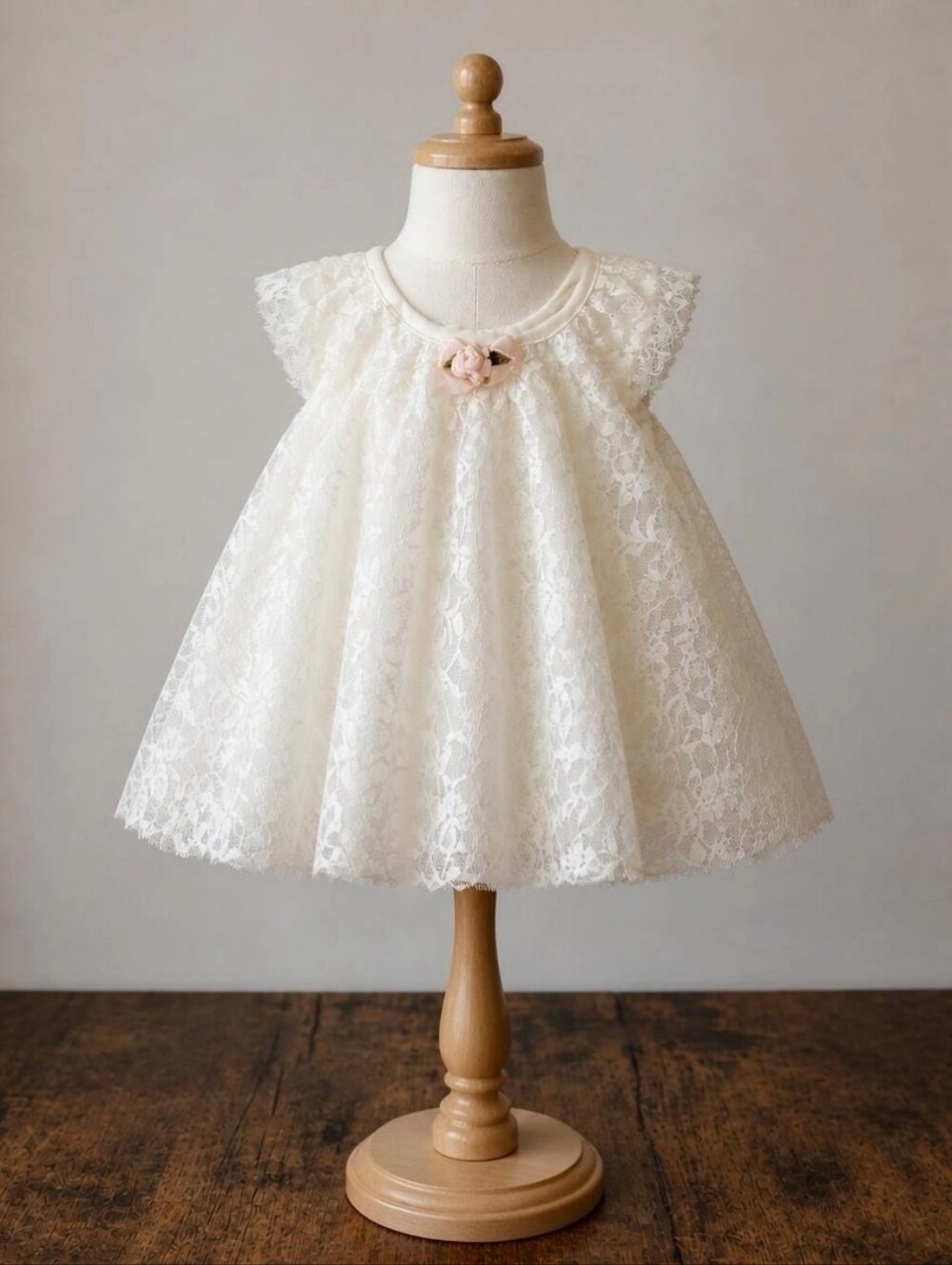 Baby Girl Starters 3 mo Ivory Dress Lace body suit included